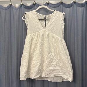 White baby doll romper dress